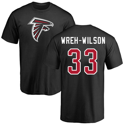 Atlanta Falcons Men Black Blidi Wreh-Wilson Name And Number Logo NFL Football #33 T Shirt->atlanta falcons->NFL Jersey